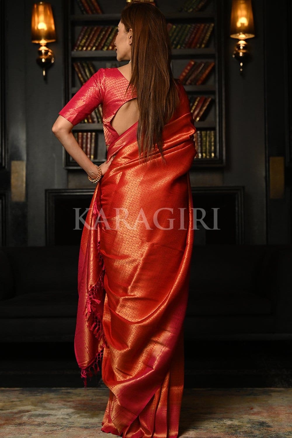 Ruby Red Kanjivaram Saree