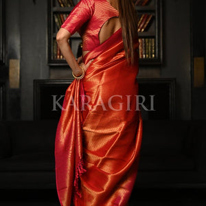 Ruby Red Kanjivaram Saree