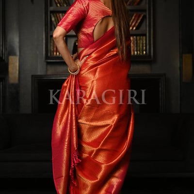 Ruby Red Kanjivaram Saree