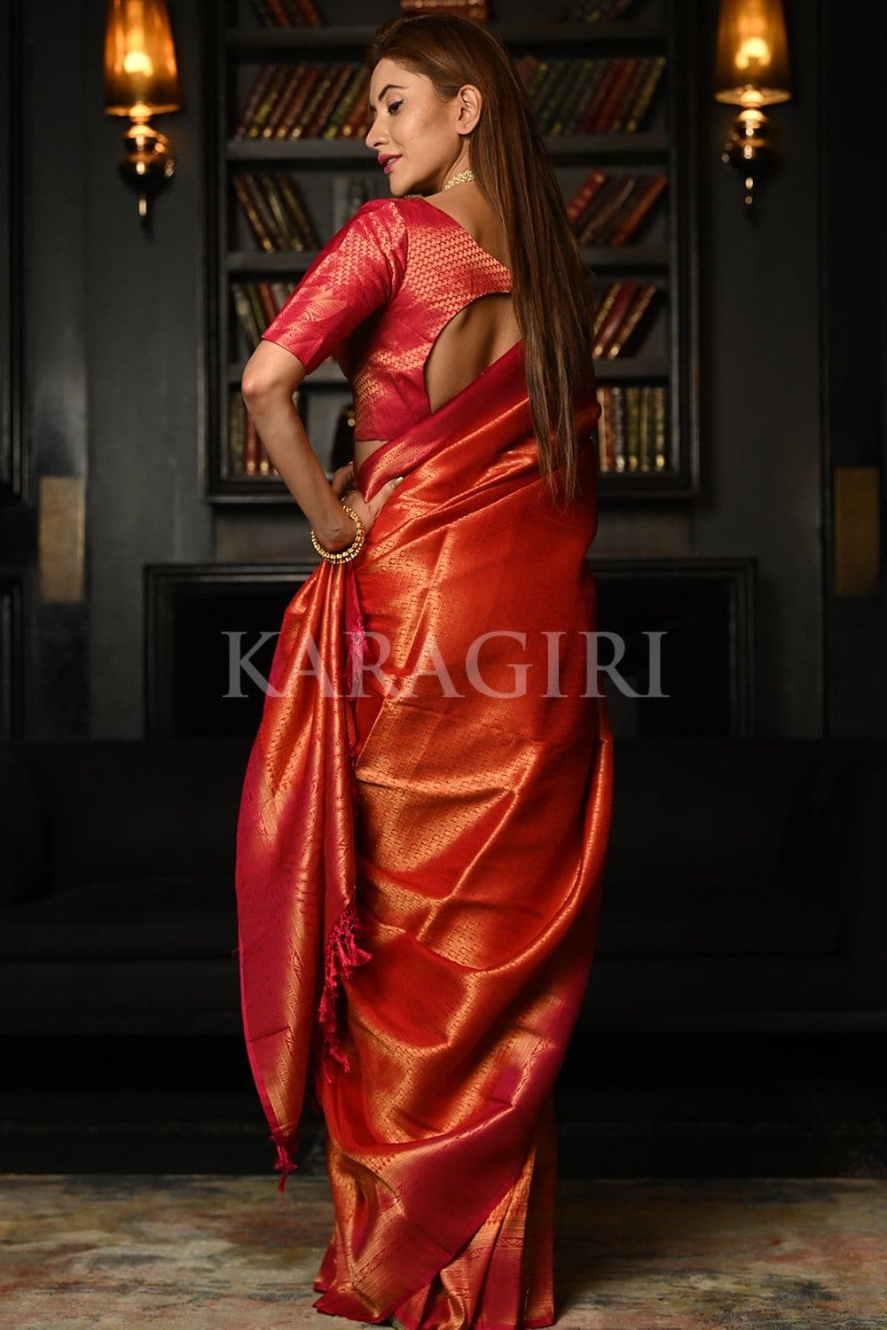 Ruby Red Kanjivaram Saree