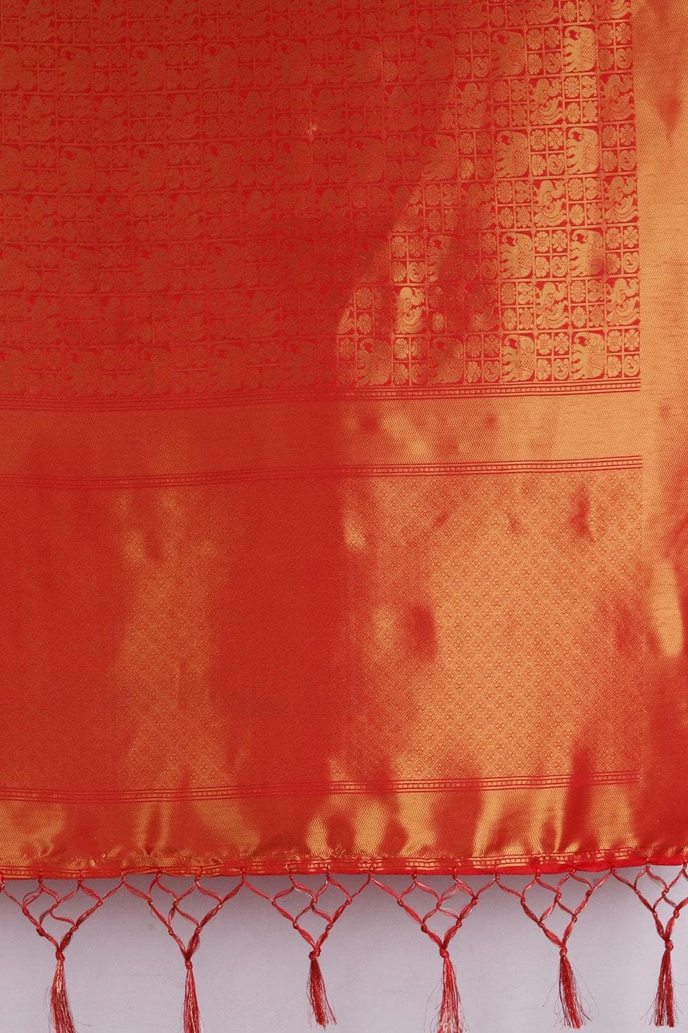 Tiger Orange Kanjivaram Saree