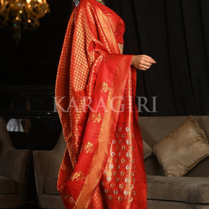 Vermillion Red Kanjivaram Saree