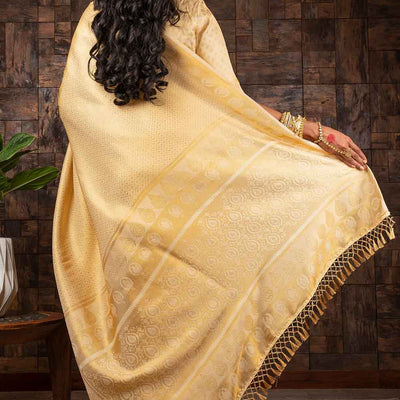 White Gold Zari Work Kanjivaram Saree