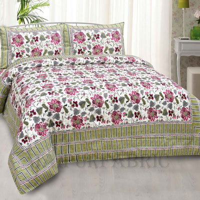 Bed in a Bag Aquatic Green 1 Dohar + 1 Double BedSheet + 2 Pillow Covers