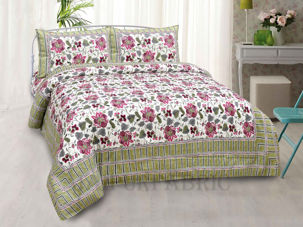 Bed in a Bag Aquatic Green 1 Dohar + 1 Double BedSheet + 2 Pillow Covers