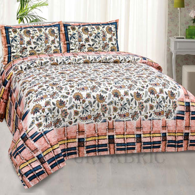 Bed in a Bag Hop Trefoil Brown Brick 1 Dohar + 1 Double BedSheet + 2 Pillow Covers
