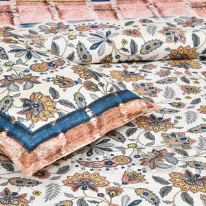 Bed in a Bag Hop Trefoil Brown Brick 1 Dohar + 1 Double BedSheet + 2 Pillow Covers