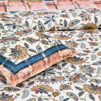 Bed in a Bag Hop Trefoil Brown Brick 1 Dohar + 1 Double BedSheet + 2 Pillow Covers