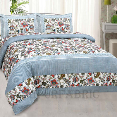 Bed in a Bag Aztec Blue 1 Dohar + 1 Double BedSheet + 2 Pillow Covers
