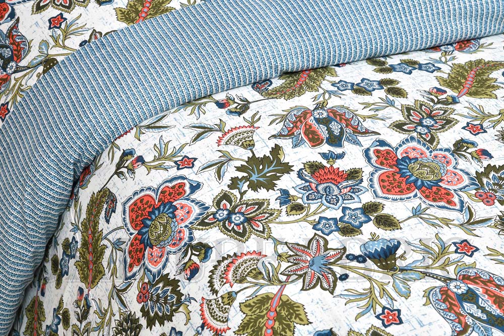 Bed in a Bag Aztec Blue 1 Dohar + 1 Double BedSheet + 2 Pillow Covers