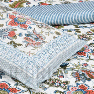 Bed in a Bag Aztec Blue 1 Dohar + 1 Double BedSheet + 2 Pillow Covers