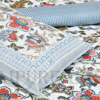 Bed in a Bag Aztec Blue 1 Dohar + 1 Double BedSheet + 2 Pillow Covers