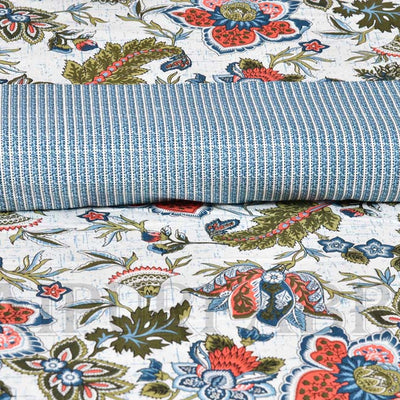Bed in a Bag Aztec Blue 1 Dohar + 1 Double BedSheet + 2 Pillow Covers