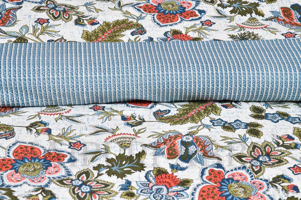 Bed in a Bag Aztec Blue 1 Dohar + 1 Double BedSheet + 2 Pillow Covers
