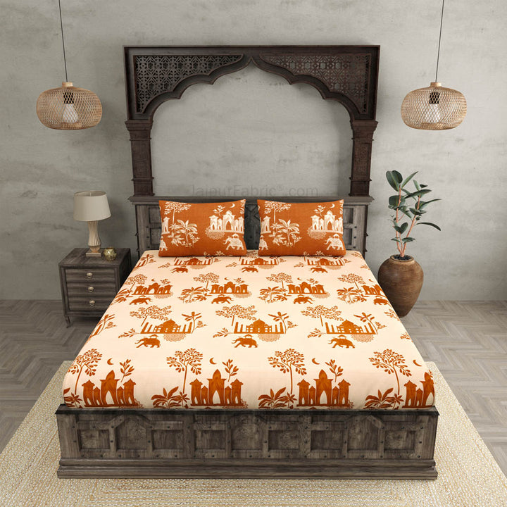 Royal Heritage Dark and Light King Size Bedsheet Combo of 2