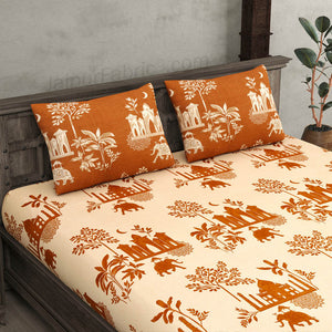 Royal Heritage Dark and Light King Size Bedsheet Combo of 2