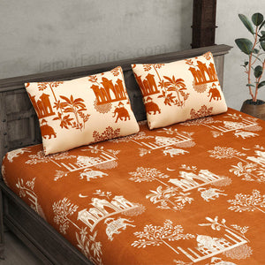 Royal Heritage Dark and Light King Size Bedsheet Combo of 2