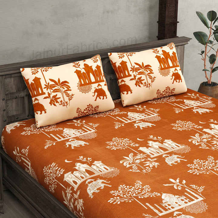 Royal Heritage Dark and Light King Size Bedsheet Combo of 2