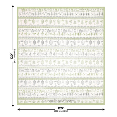 Urban Tribals Green and Blue Super King Size 10 Feet Wide Premium Cotton Bedsheet Combo of 2