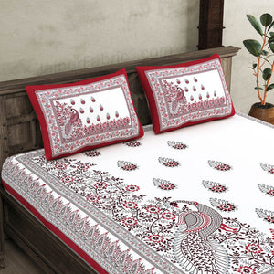 Artistic Beauty Contrast Pink and Blue King Size 10 Feet Wide Premium Cotton Bedsheet Combo of 2