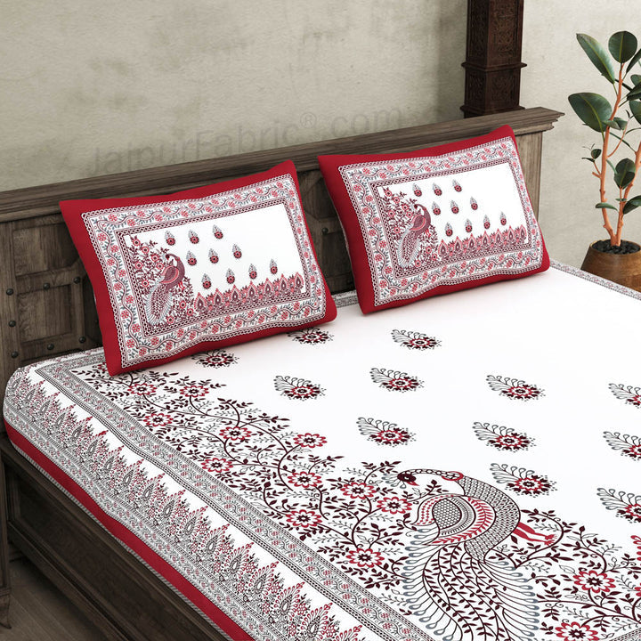 Artistic Beauty Contrast Pink and Blue King Size 10 Feet Wide Premium Cotton Bedsheet Combo of 2