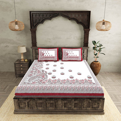 Artistic Beauty Contrast Pink and Blue King Size 10 Feet Wide Premium Cotton Bedsheet Combo of 2