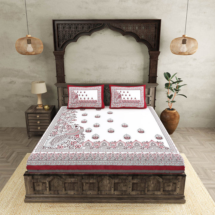 Artistic Beauty Contrast Pink and Blue King Size 10 Feet Wide Premium Cotton Bedsheet Combo of 2