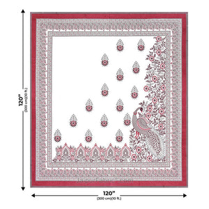Artistic Beauty Contrast Pink and Blue King Size 10 Feet Wide Premium Cotton Bedsheet Combo of 2