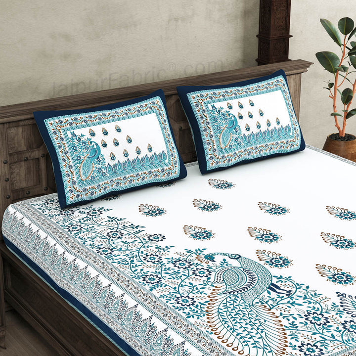 Artistic Beauty Contrast Pink and Blue King Size 10 Feet Wide Premium Cotton Bedsheet Combo of 2