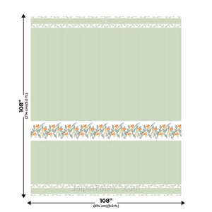 Eco-Friendly Blue Peach and Green Pure Cotton King Size Double Bedsheet Combo of 3
