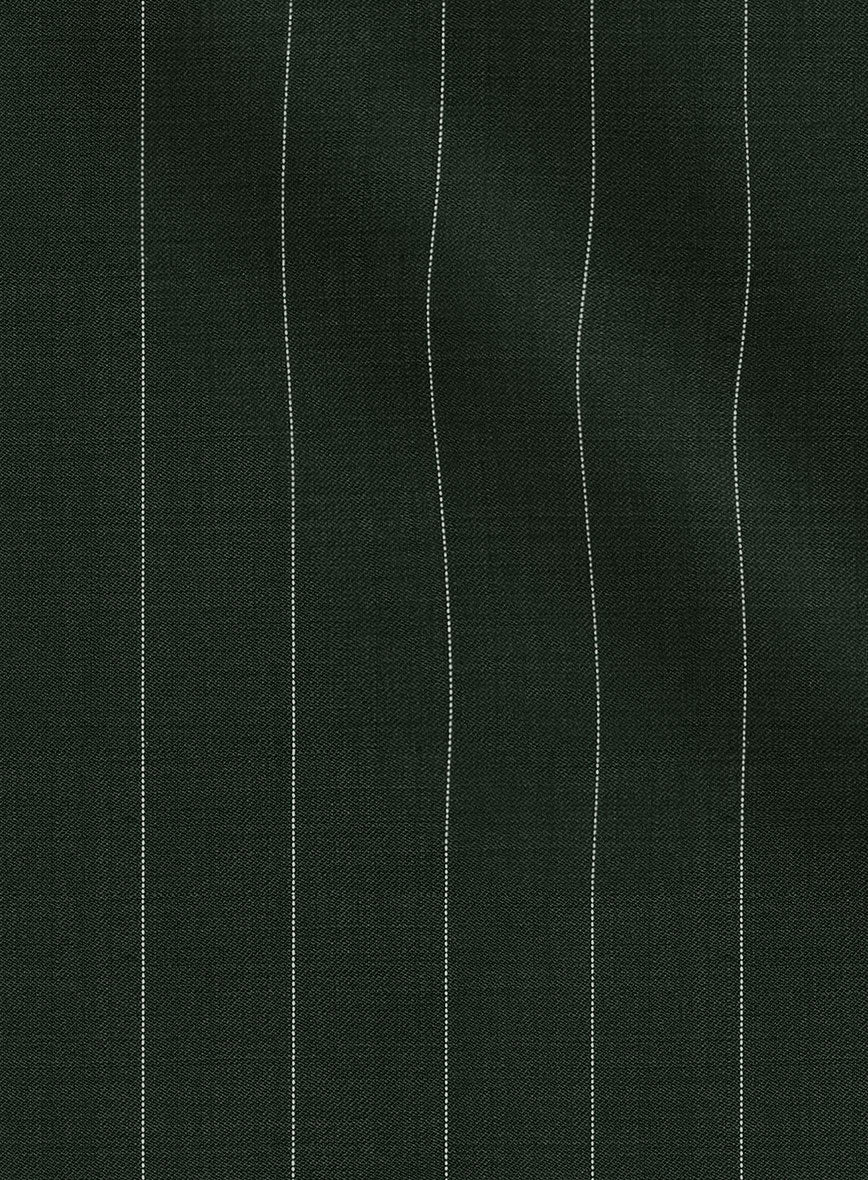 Kingsman Double Breasted Green Stripe Wool Suit