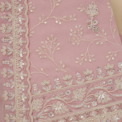 Baby Pink Sequins Georgette Unstitched Salwar Suit