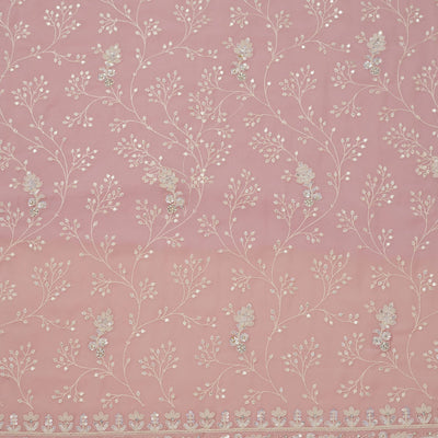 Baby Pink Sequins Georgette Unstitched Salwar Suit