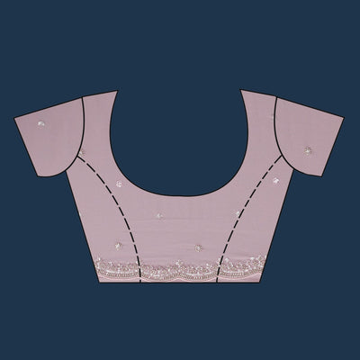 Baby Pink Sequins Georgette Saree