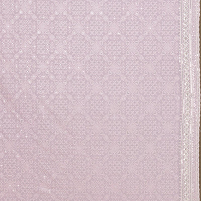 Baby Pink Sequins Georgette Saree