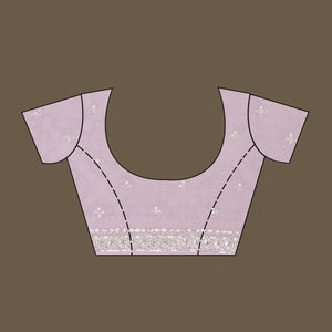 Baby Pink Sequins Georgette Saree