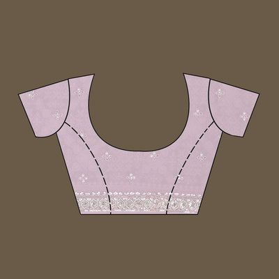 Baby Pink Sequins Georgette Saree