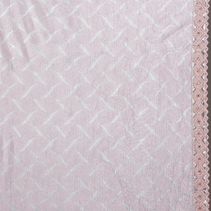 Baby Pink Sequins Semi Crepe Saree