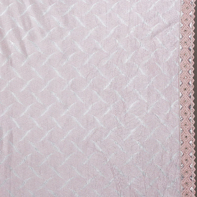 Baby Pink Sequins Semi Crepe Saree