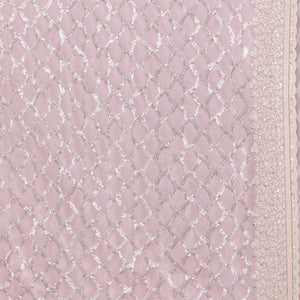 Baby Pink Threadwork Georgette Saree