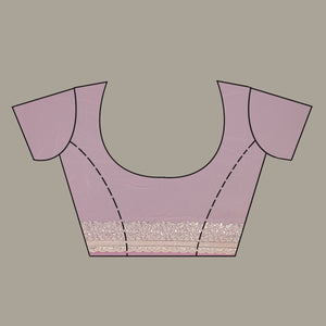 Baby Pink Threadwork Georgette Saree