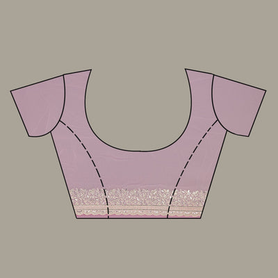 Baby Pink Threadwork Georgette Saree