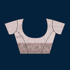 Baby Pink Threadwork Net Saree