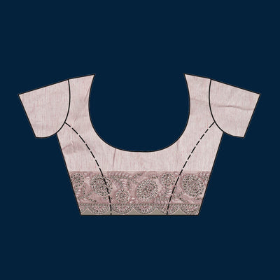 Baby Pink Threadwork Net Saree