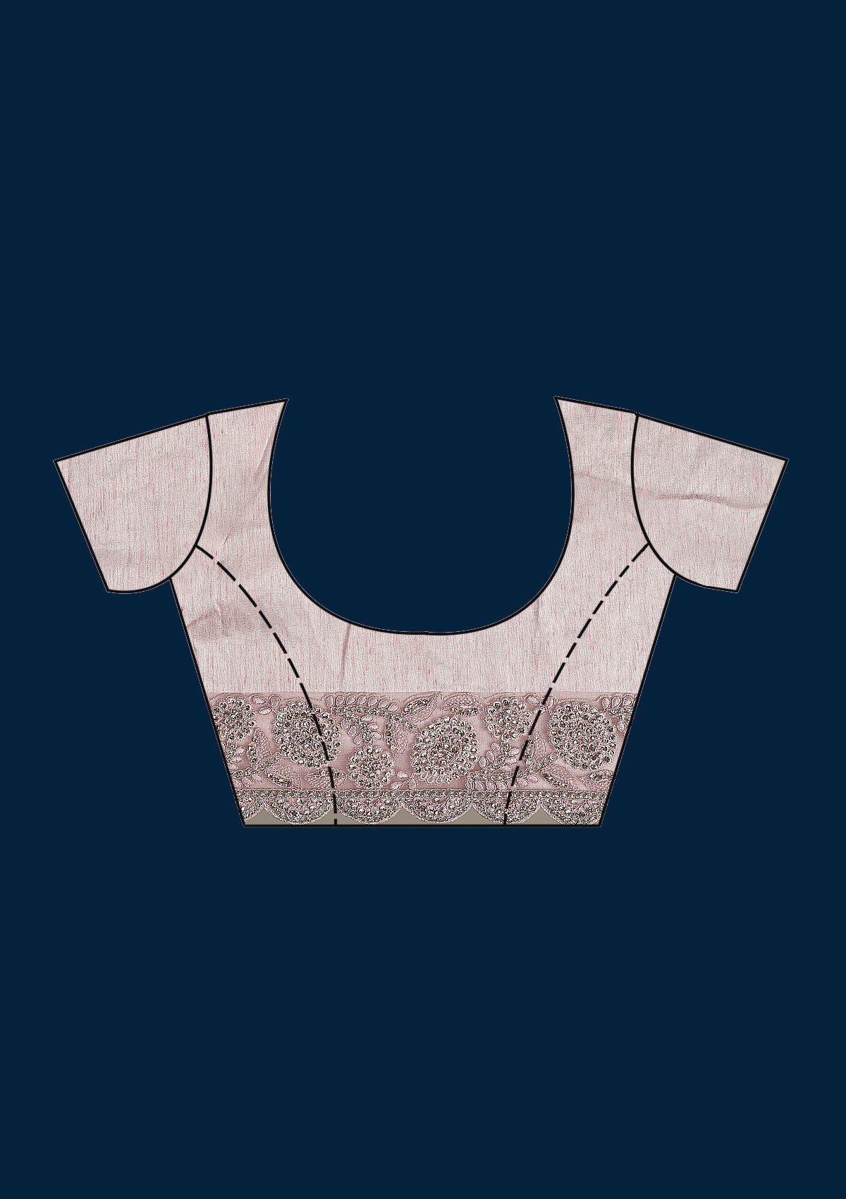 Baby Pink Threadwork Net Saree