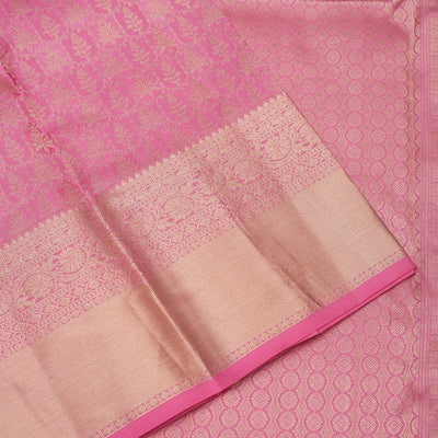 Baby Pink Zariwork Pure Silk Saree