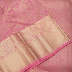 Baby Pink Zariwork Pure Silk Saree