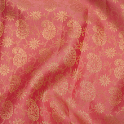 Peach Zariwork Pure Silk Saree
