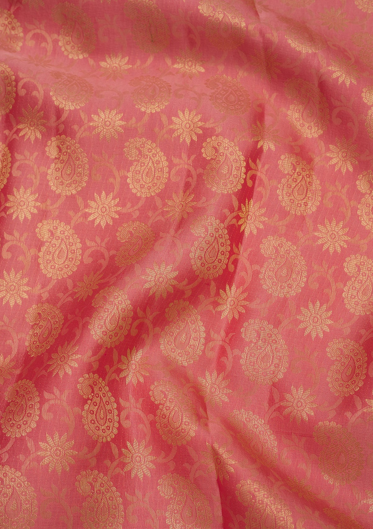 Peach Zariwork Pure Silk Saree