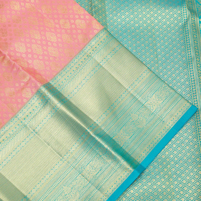 Baby Pink Zariwork Pure Silk Saree